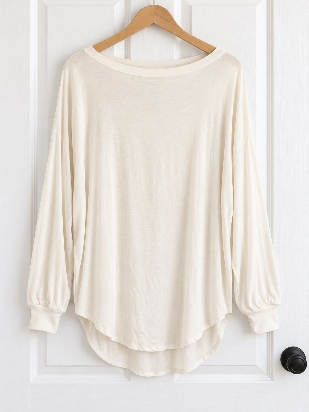 Free People We The Free Twist Back Long Sleeve Top Cream XS Open Back Boho